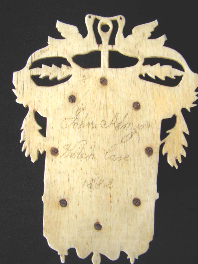 An Absolutely Charming American 19th century Sailor-Made Whalebone Pocket Watch case signed "John Almys 1882." — image 6